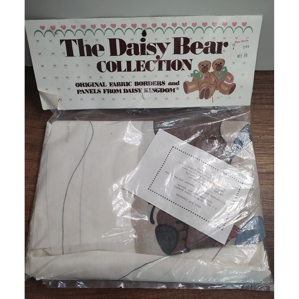 Daisy Kingdom The Daisy Bear Fabric Panel Kit #312 Soft Wall Hanging Vtg NOS W56